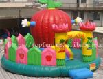 Strawberry Paradise Inflatable Jumping Castle Giant Round Colorful