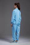 Lapel Collar Unisex Clean Room Uniforms Blue Esd Suit For Printing Industry