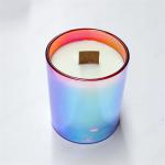Black White Frosted Double Wall Amber Glass Iridescent Candle Vessel Luxury