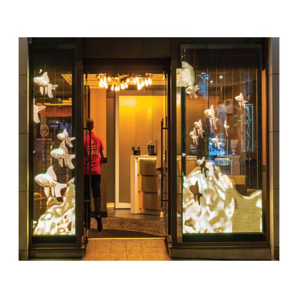 High Resolution High Brightness 500*500 500*1000 1000*1000 Curtain Film Transparent LED Display