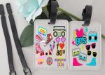 Leather Sublimation Blank Products Luggage Tag With Glitter Or Card Sleeves