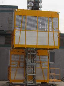 Wholesale Twin Cage Yellow Construction Material Hoists for Building SC200 / 200 from china suppliers
