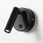 30000 Hours Working Time Aluminum Rotatable Bedside LED Reading Wall Light for