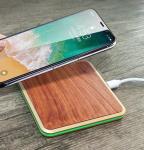 Mobile Phone Wood Qi Charger , Real Wood Aluminium Alloy Base Desk Qi Charger