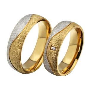Wholesale 18k gold plating Titanium steel double color lovers to buddhist monastic discipline from china suppliers