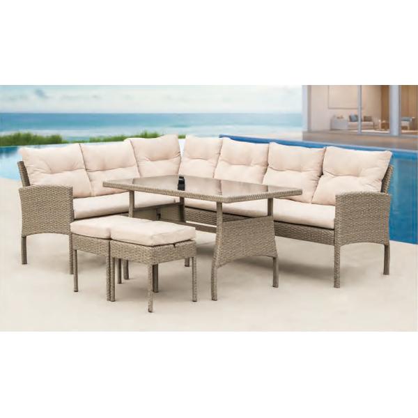 All Weather 620mm Depth 590mm Breadth Rattan Wicker Sofas SGS Approval
