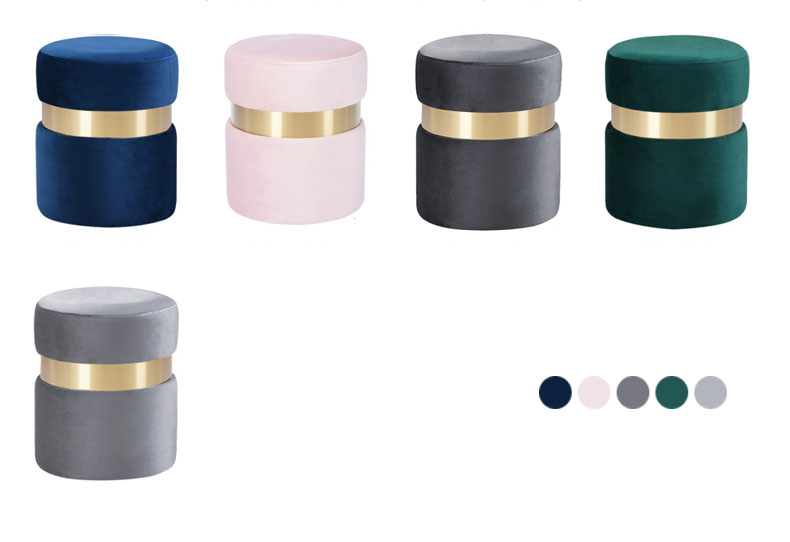 Plastic Wooden Round Ottoman Stool Seat Chair Pouf