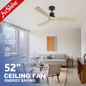 Wholesale Energy Saving DC Motor Ceiling Fan with Natural Wood Blades and Smart Remote Control from china suppliers
