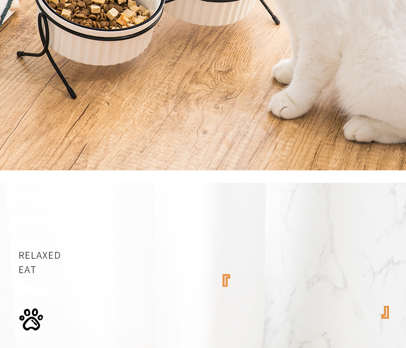 Custom Ceramic Custom Pet Bowls Feeders Rounded Shape With Shelf
