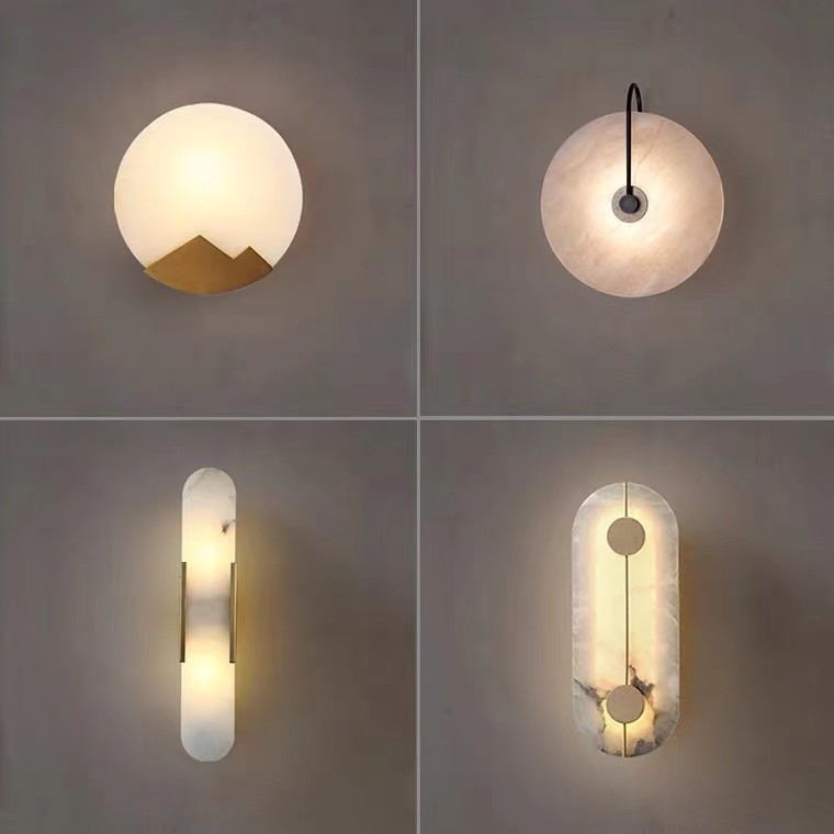 Northern Marble wall lamp corridor living room bedroom study background decorative wall lamp