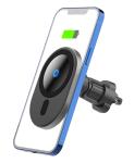 Oval Silicone 9V1.1A 15W Magnetic Wireless Car Charger FOD