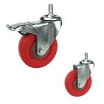 3 inch 80kg capacity swivel plate red pvc pp core medium duty casters for