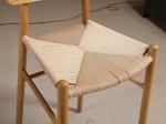 Solid Wood Nordic High Chair with Natural Rope Backrest and Weight Limit of