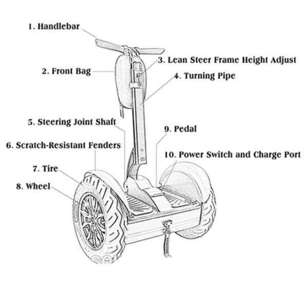 Lithium Battery Segway Electric Scooter , 2 Wheel Self Balancing Electric