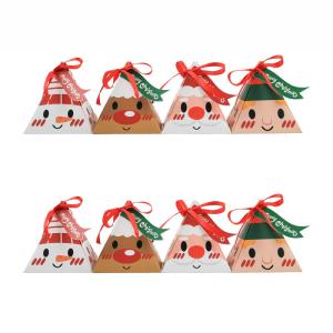 Wholesale Santa Claus Triangular Pyramid Biodegradable Paper Food Packaging Sweety Box from china suppliers