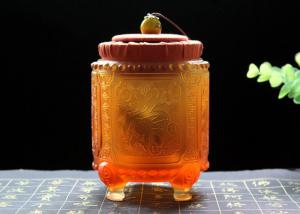 Wholesale Azure Stone Exquisite Tea Caddy , Handmade Colored Glaze Tea Canister from china suppliers
