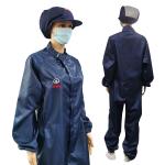 Zipper Closure Mandarin Collar ESD Coverall Suit Compliant To ANSI/ESD S20.20
