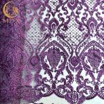 Bridal Gown French Beaded Handmade Lace Fabric Polyester Customized