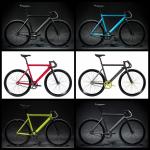 Electroplating Frame Fixed Gear Bicycle Single Speed 52cm Retro Steel Silver