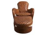 Defaico Furniture Retro Real Leather Saddle Footstool With Fur