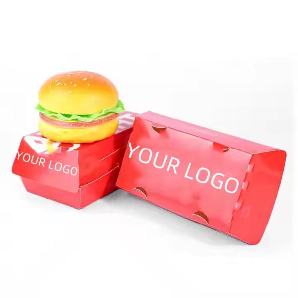 4C/UV/Lamination/Varnish Burgers Boxes Fast Food Packaging Paper for Customized