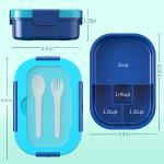 Plastic 4 Compartment Lunch Containers 1300ML Food Safe With Cutlery
