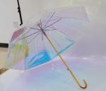 Auto Open Clear Umbrella Romantic Dream Beautiful Color Aurora Transparent