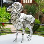 Small Sheep Garden Statue , Outdoor Metal Sheep Sculpture With Surface