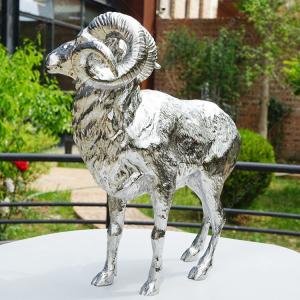 Wholesale Small Sheep Garden Statue , Outdoor Metal Sheep Sculpture With Surface Electrolysis from china suppliers