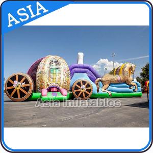 Wholesale Outdoor Inflatable Horse Carriage Jumping Castle with Slide For Children from china suppliers