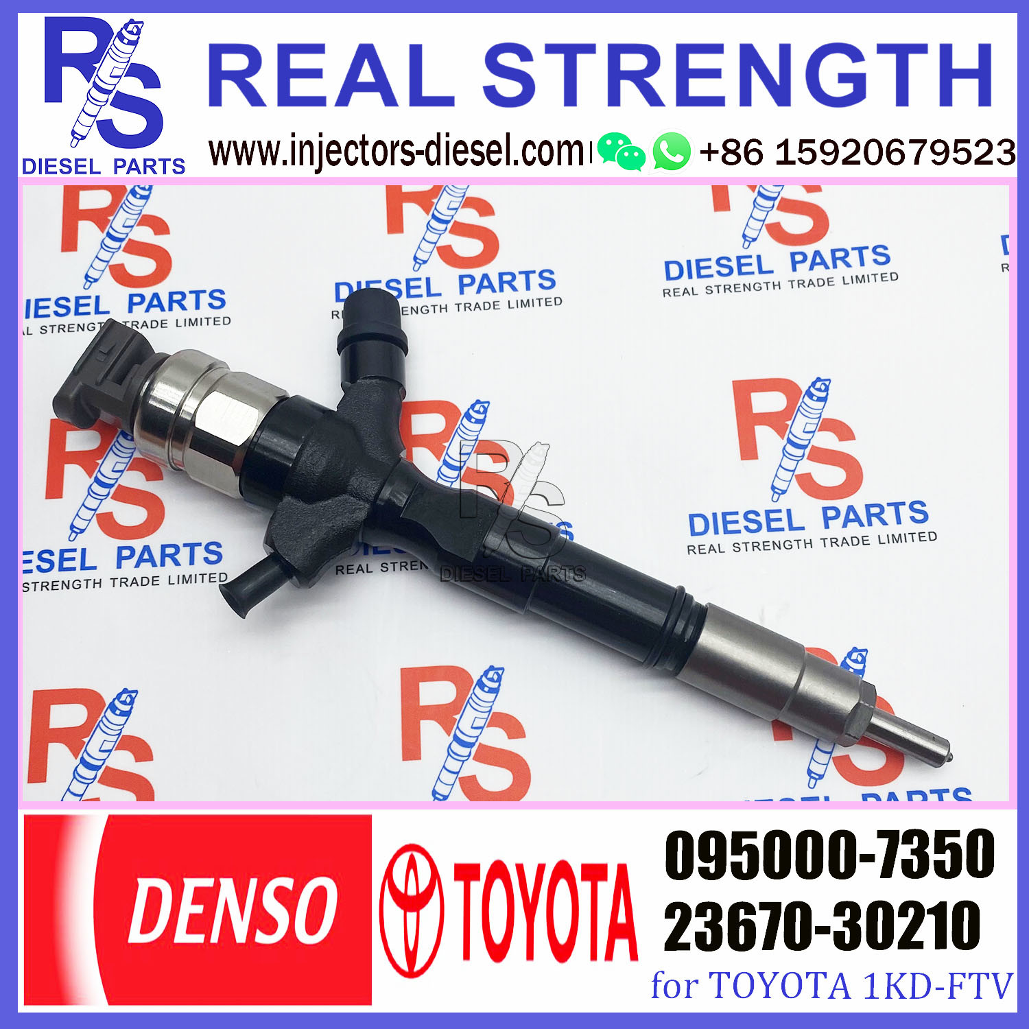 Diesel Fuel Injector Assy 095000-7350 for Toyo-ta Land Cruiser 1KD-FTV Prado D4D J120 23670-30210