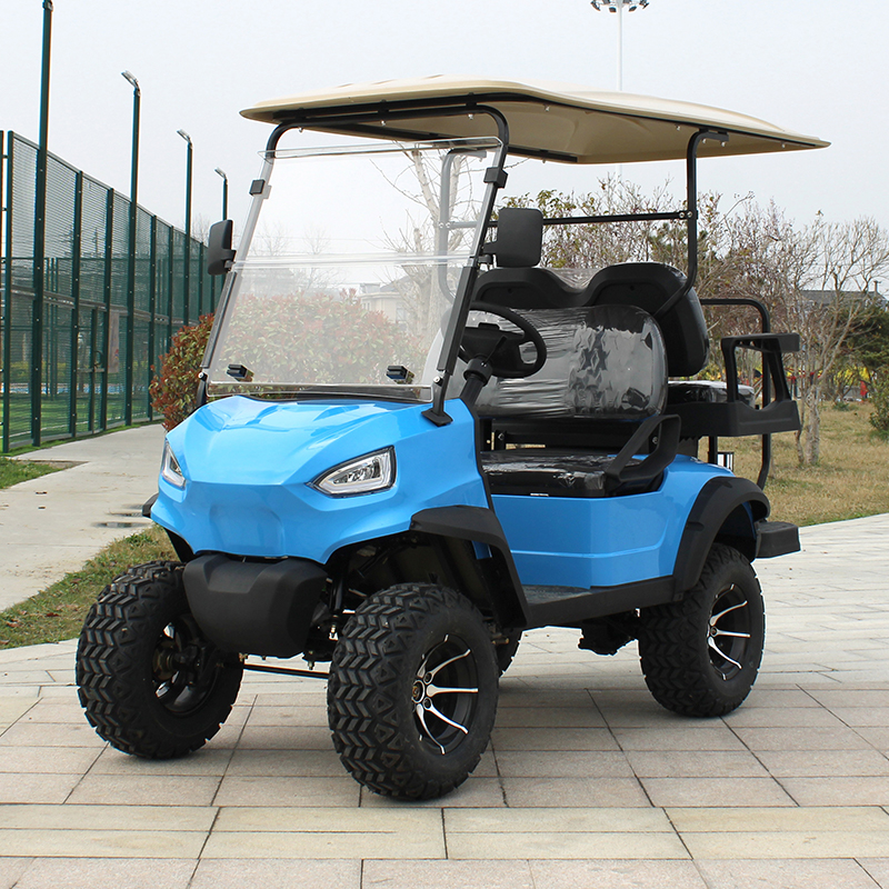 15.5mph Speed Electric Hunting Buggy Lifted 4 Seater Golf Cart with Aluminum Alloy Hub and All-Terrain Capabilities