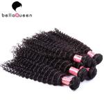 Natural Black Curly Wave Mongolian Hair Extensions / Grade 6A Virgin Hair