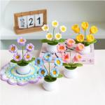 Finished hand-woven lily of the valley potted home decoration knitted artificial