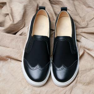 Wholesale high quality black slip-up shoes cow hide sneakers couples loafers lovers loafers designer suede loafers BS-B6 from china suppliers