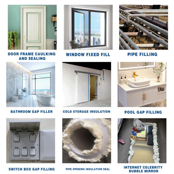 High Expansion Foam Strong Adhesion Pu Foam Insulation Glass Construction