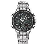 Silver 230mm Water Resistant Digital Watches 3BAR Gents Digital Quartz Alarm