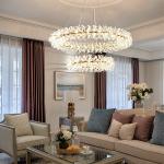 Modern LED Luxury Crystal Chandelier Rings Flower Crystal Chandelier(WH-NC-82）