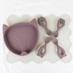 Non-slip Food Grade Kids Silicone Placemat Irregular Shape For Baby Feeding