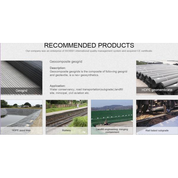 Biaxial PET Grid 300-300 Woven Coated Polyester Geogrid For Railway Foundation Reinforcement