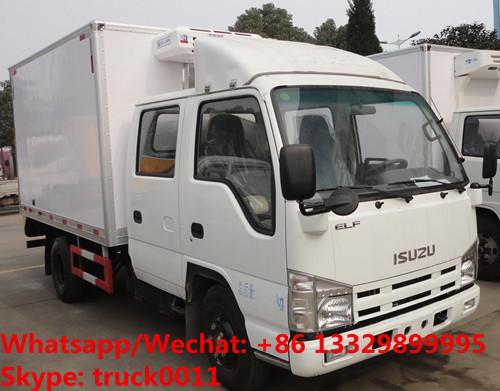 Quality High quality new Japan ISUZU 4*2 LHD double cabs 2tons fresh meat cooling van truck for sale,fruits refrigerated truck for sale
