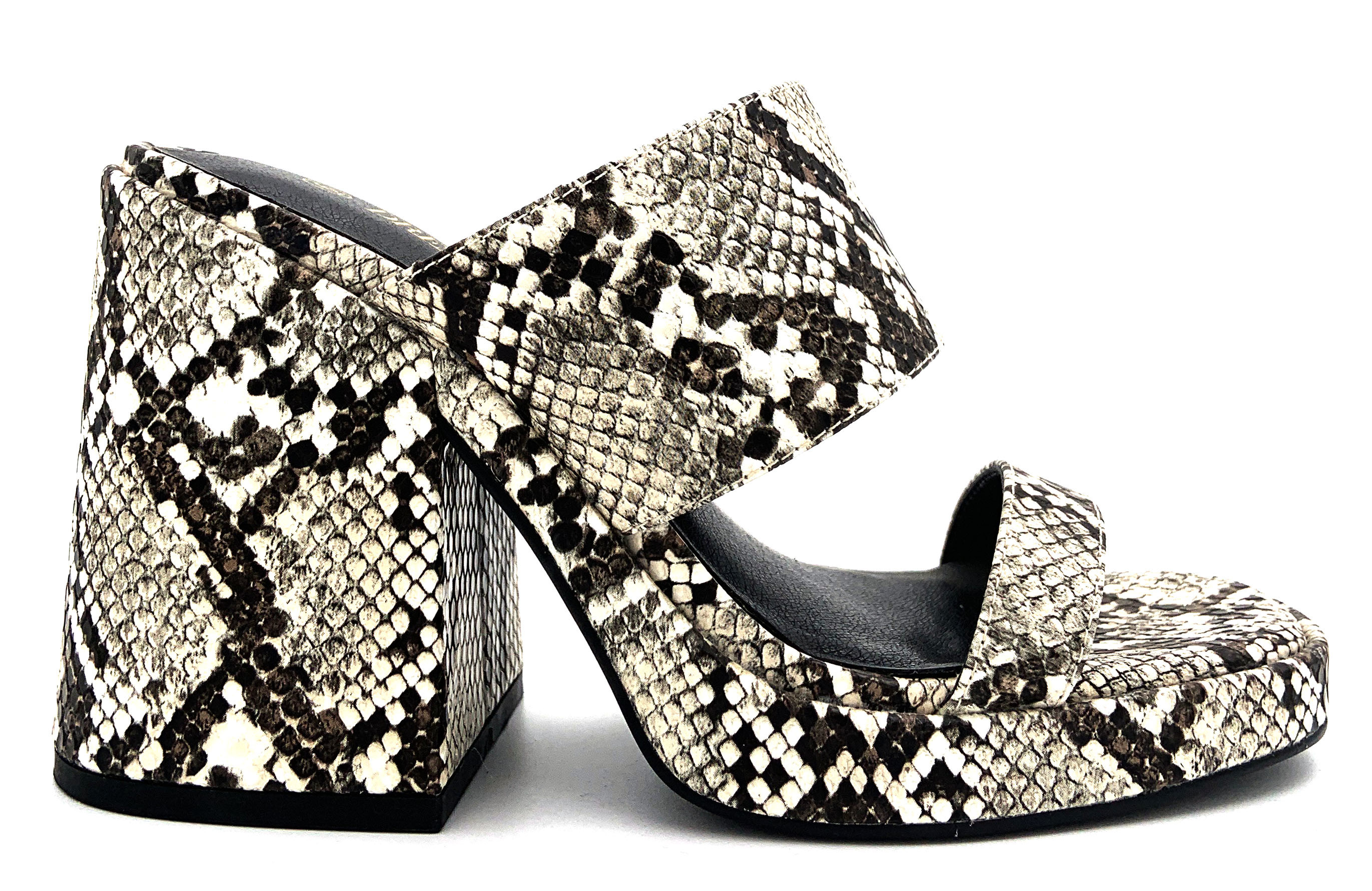 Custom Womens Mule Heels , block Heel Mules With Rubber Sole Leather Upper