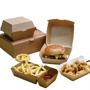 Wholesale Fast Food Takeaway Customized Biodegradable Burger Paper Packaging Boxes from china suppliers