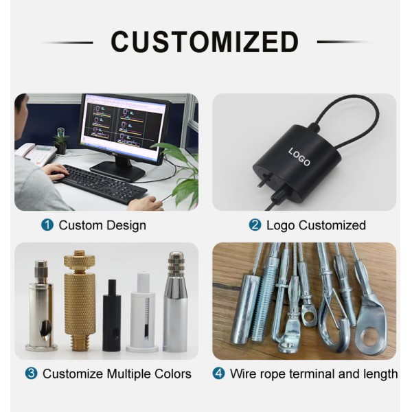 Adjustable Cable Gripper Ceiling Hanging Wire Kit Lights, Light Box LED Light Cable Suspension Kit