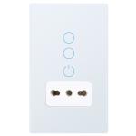Italy 16A Smart Life 2 Gang Wifi Switch 50/60Hz With Socket