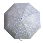 Metal Shaft Pongee Fabric 3 Fold Umbrella SGS With Colorful Dots