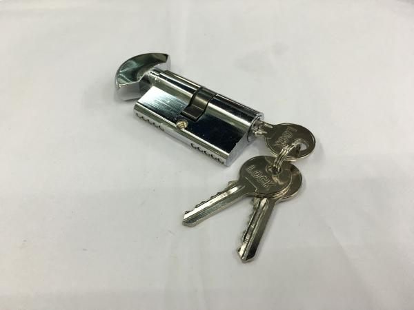 60mm(30*30) Single Zinc Cylinder with 3 iron normal keys Surface finish CP with