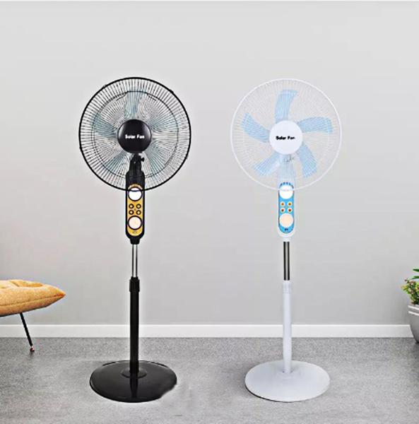 16 Inch AC DC Rechargeable Solar Fan Wireless Powered With Battery Remote