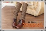 winter leg warmers loose socks wool blend button down pierced decoration boot