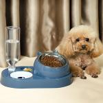 Pet Bowls Feeders 4 in 1 Combination Stainless Steel/Ceramic Dog Cat within LCD